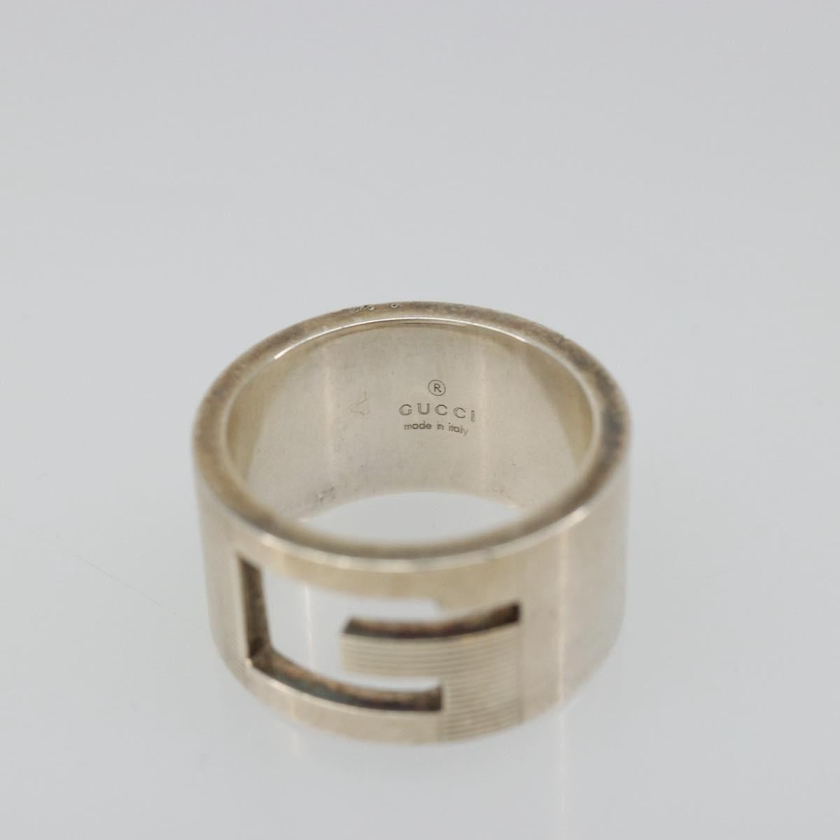GUCCI Branded G Ring Ag925 Silver Auth SW2379V