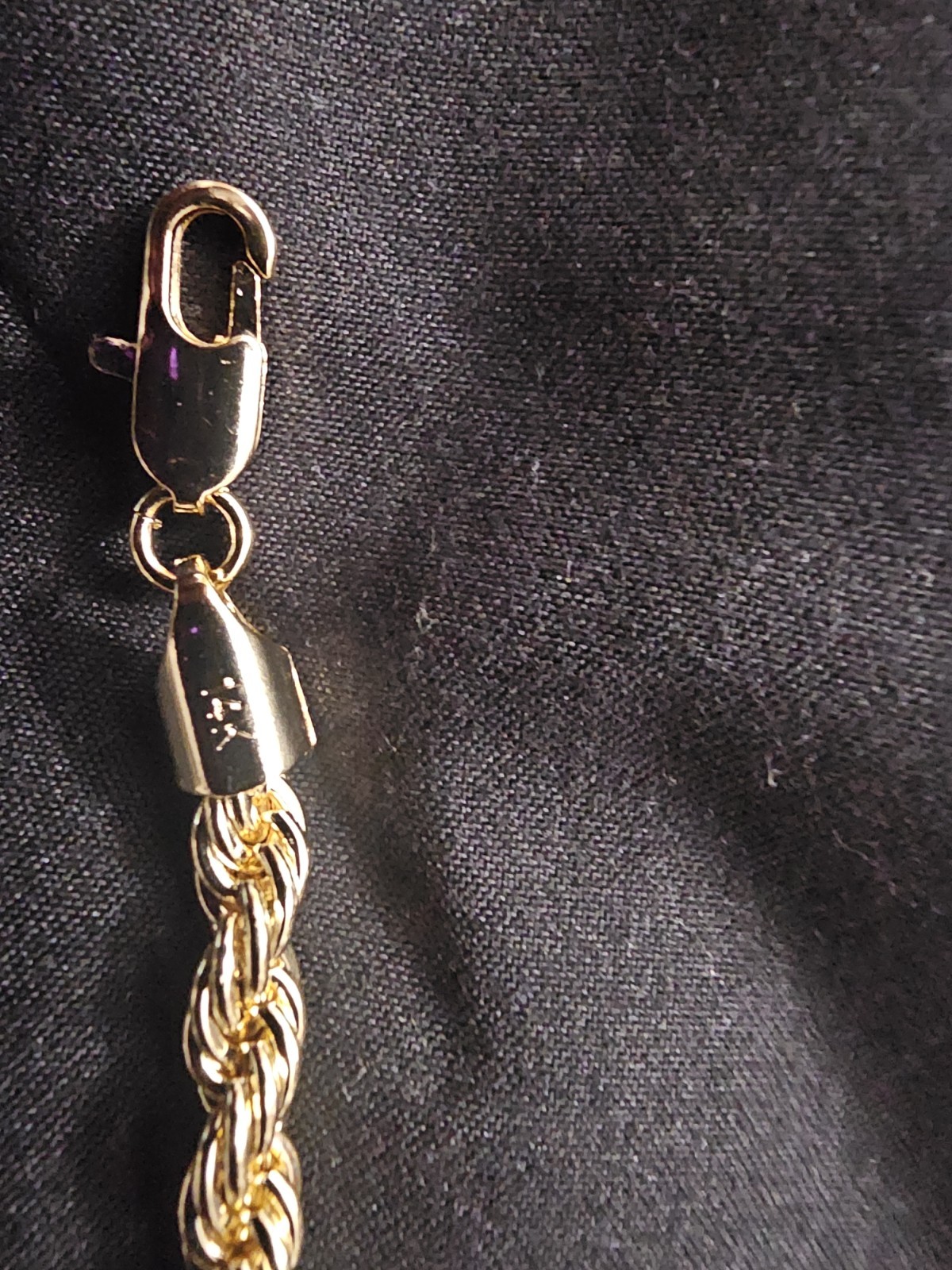 24in 14k Gold-Plated brass-3mm Rope Chain Necklace with Lobster Clasp