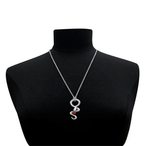 Snake Necklace Stainless Steel necklace pendant with Red Agate By Controse