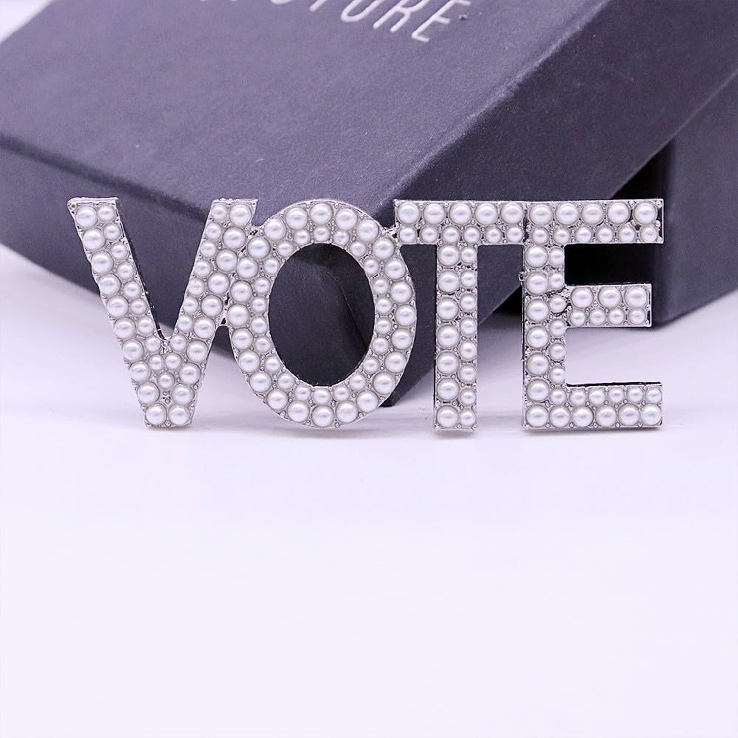 Social Gifts Pearl Letter Vote Pin Brooch Paraphernalia Graduation Jewelry