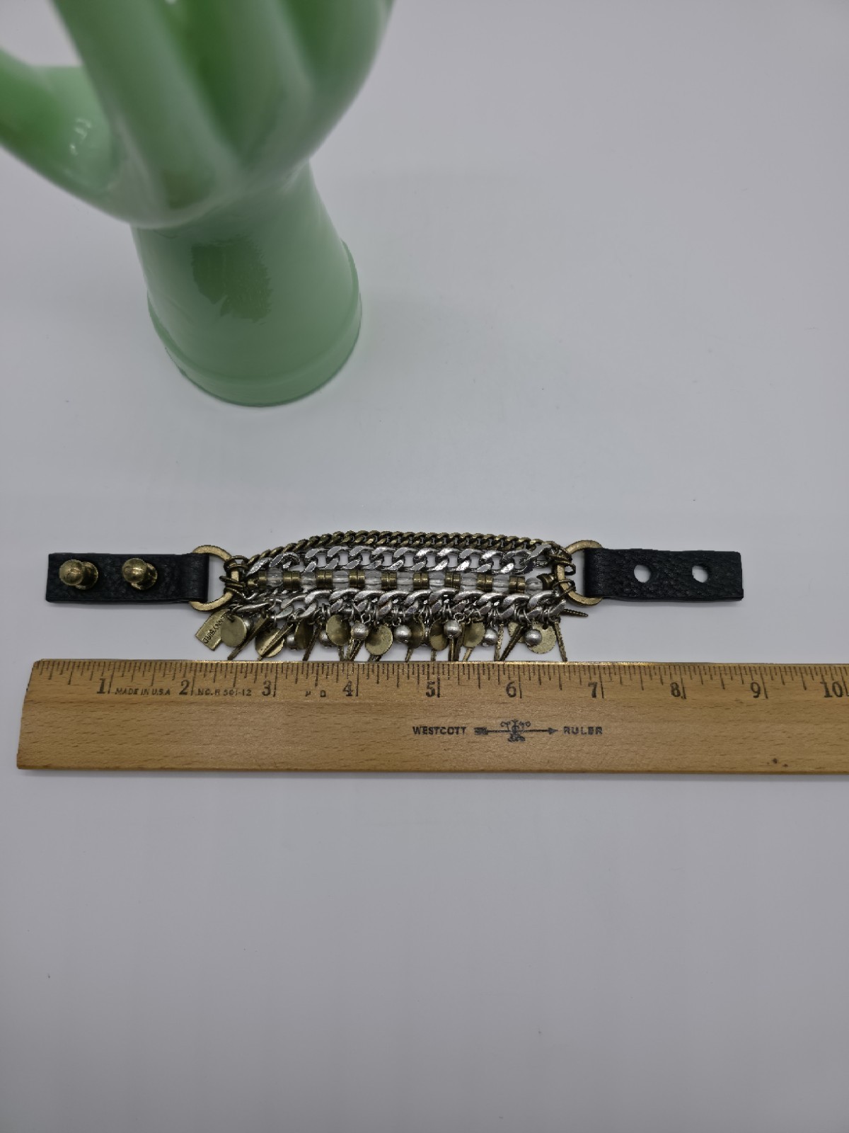 Jenny Bird Talitha 5 Strand Gold & Silver Plated With Beads Leather Push Post