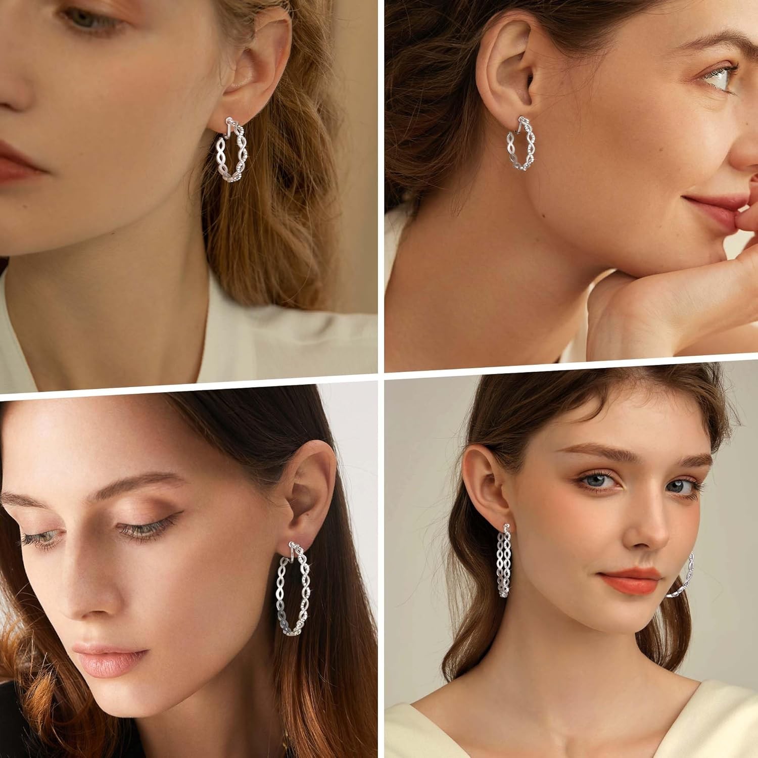 Clip On Hoop Earrings for Women Lightweight – Silver Twisted Clip-on Hoop Earing