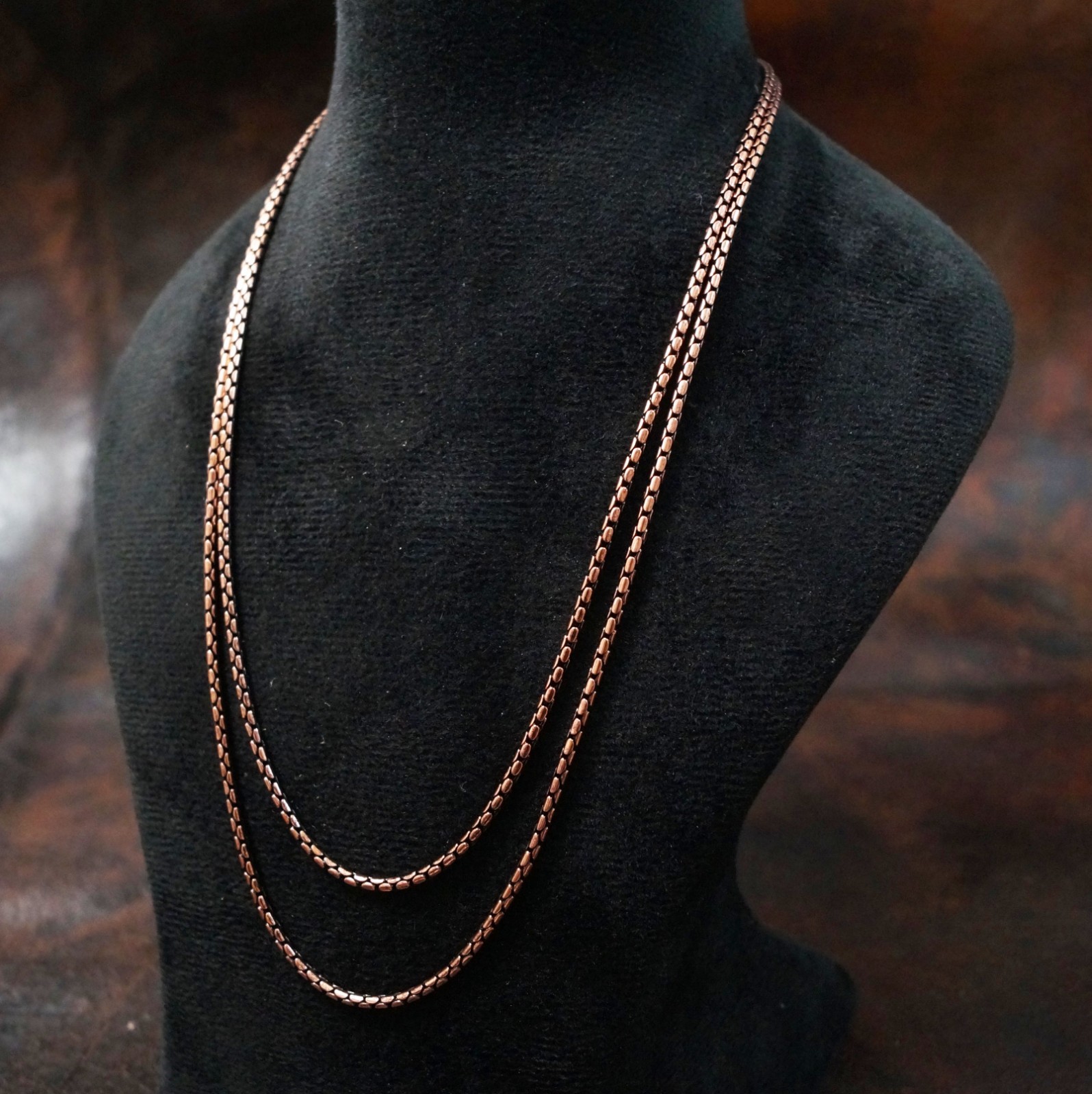 Solid Copper Chain Necklace 20 to 30 Inch Length – Eco-Friendly Pendant (CH-03