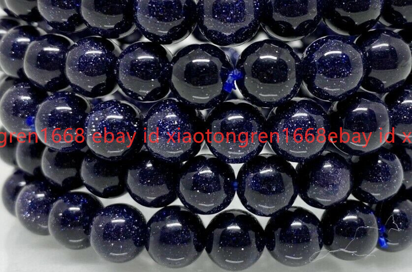 5 Pcs Blue Sandstone Beaded Bracelet 8MM A Round Beaded Bracelet Bracelet
