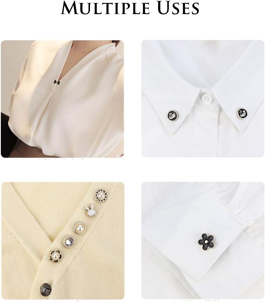 Women Shirt Brooch Pins 20Pcs Mini Cover Up Enamel Safety Lapel Buttons…