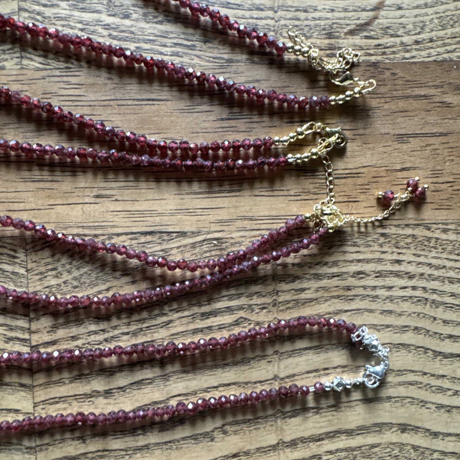40cm/17.76in 3mm Wine Red Garnet Bead Necklaces