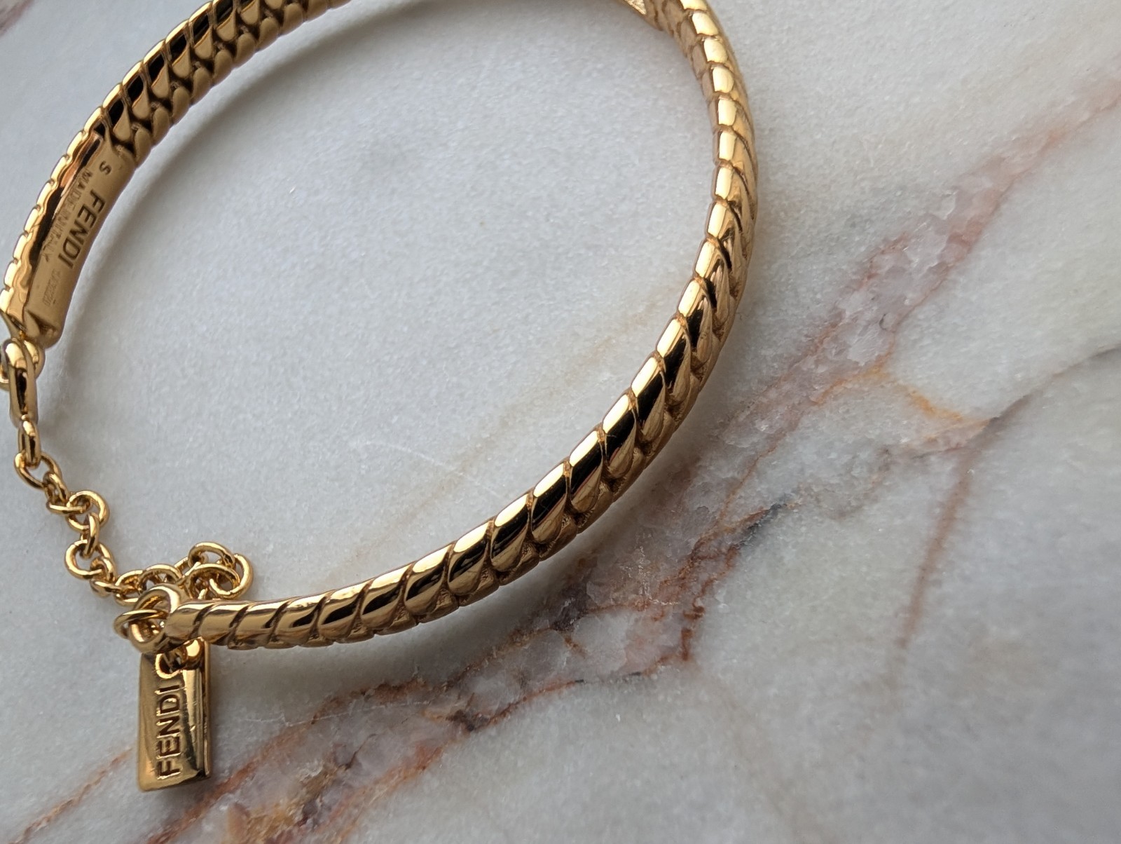 Vintage Fendi Gold-Plated “FF” Logo Bangle Bracelet – Repair & Restoration