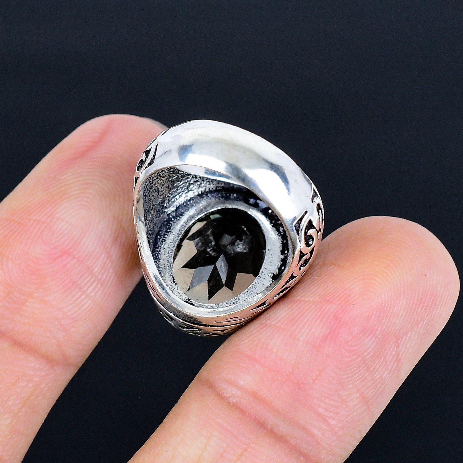 Smoky Quartz Gemstone Ottoman Arabic Style Ring All Size Available LG-1121