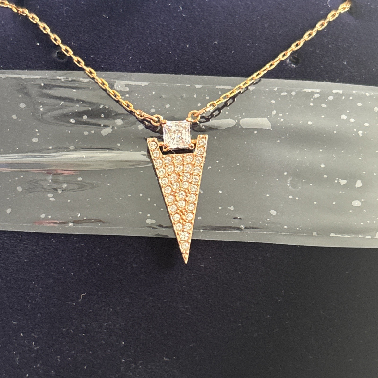 Brand New Swarovski Crystal Rose Gold and white pendant necklace solitaire