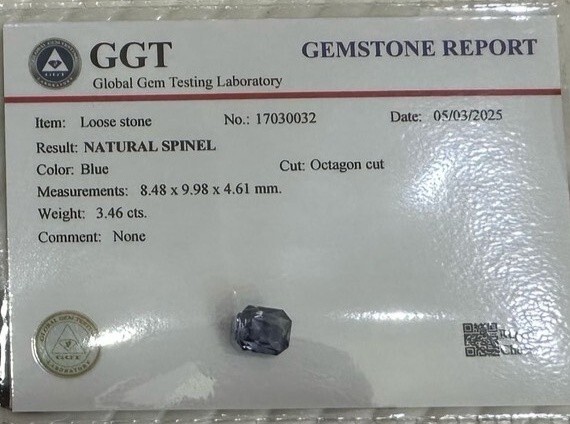 [jerseychou] Natural Spinel 3.46 ct , GGT