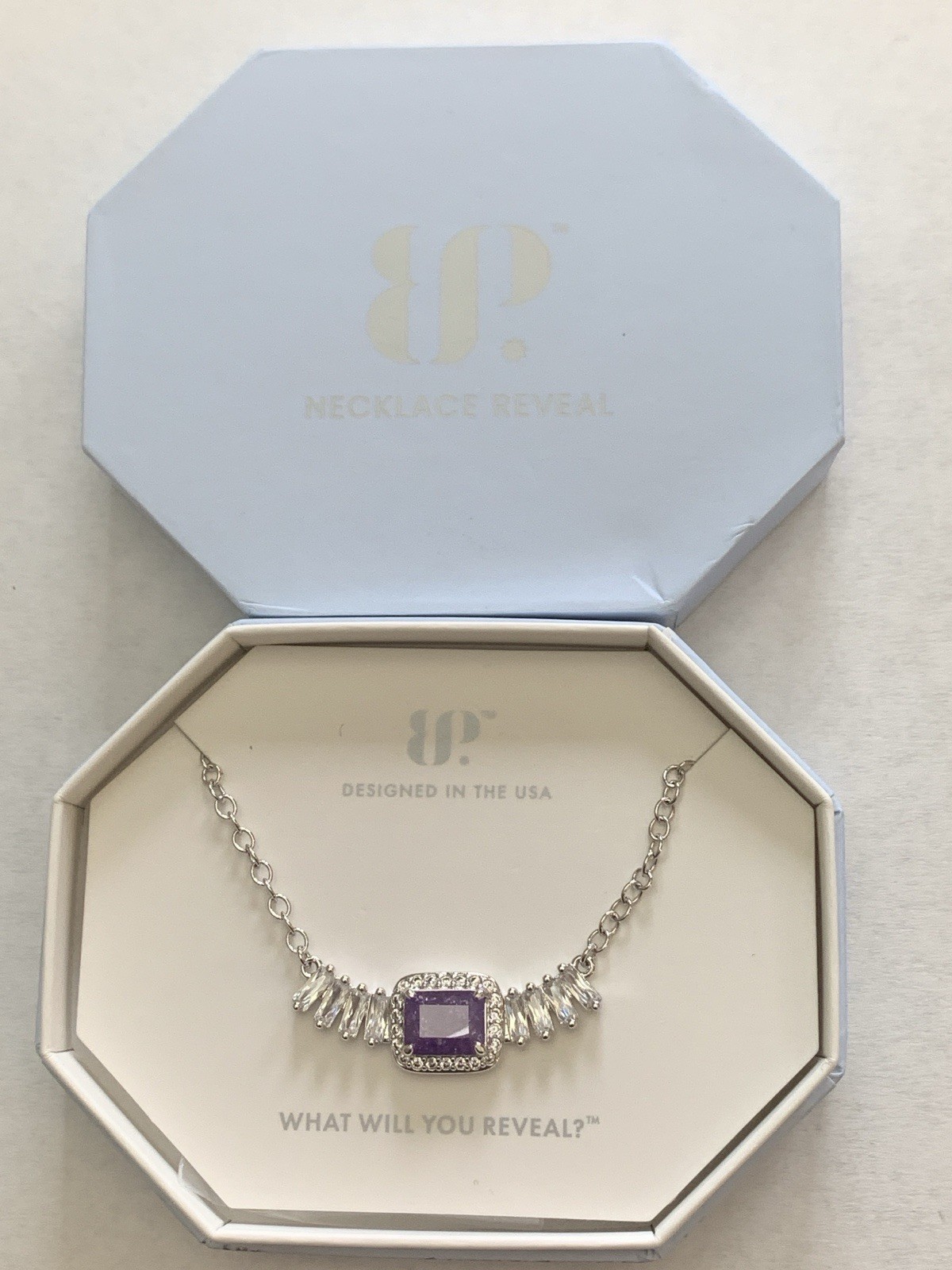 Bomb Party Necklace NK56687 Pale Dreams On The Horizon Amethyst Ice Crystal Rhod