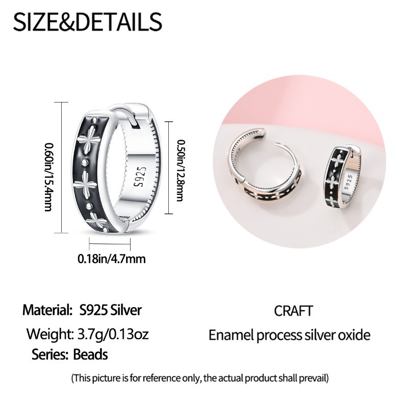 PANDACH 925 Sterling Silver Retro Classic Hoop Earrings For Women men Jewelry