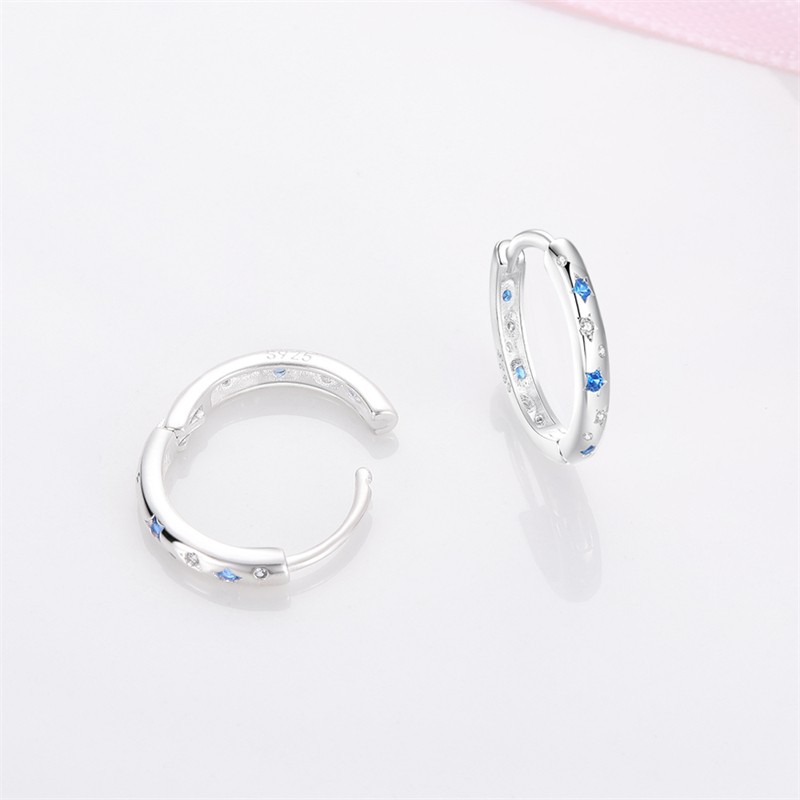 PANDACH 925 Sterling Silver Gold Star & Moon Tiny Huggie Hoop Earrings For Women