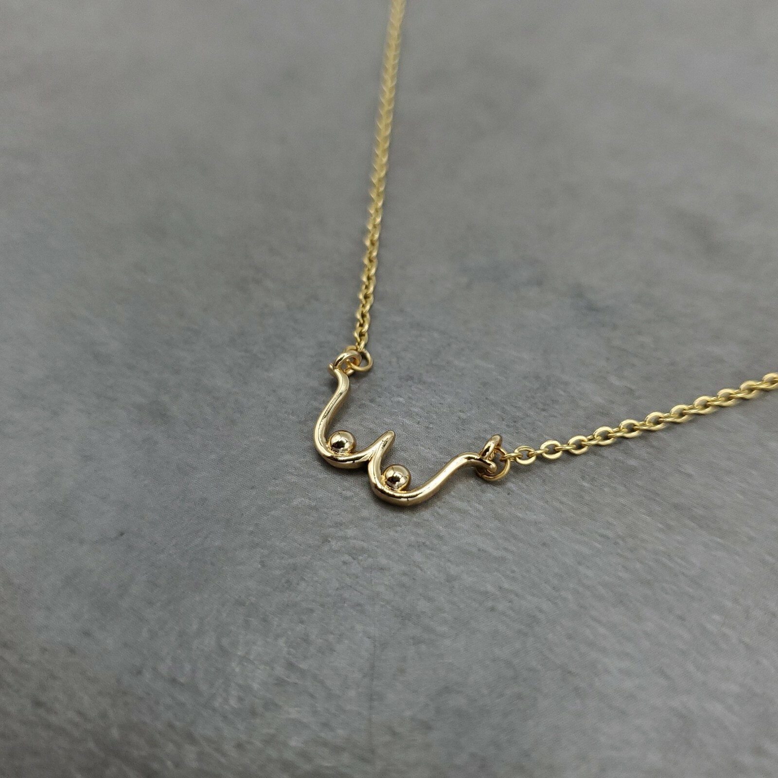 Breast Cancer Awareness GOLD Plated Necklace Boob Mammary Female Body Beautiful