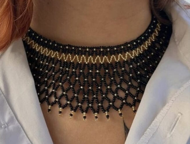 Handmade Necklace Woman American Style Native Boho Seed Bead Beautiful Necklace