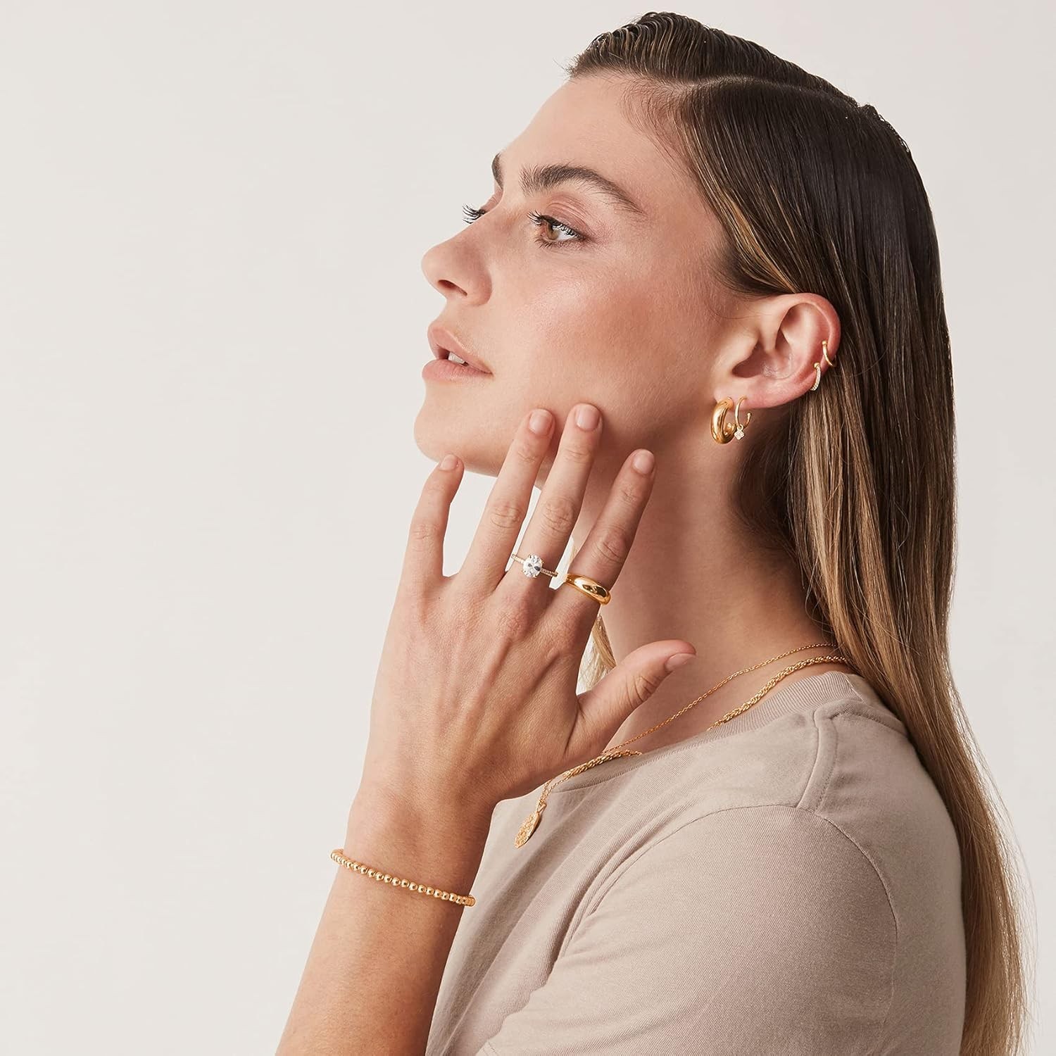 Sustainable 14K Gold Plated Chunky Dome Ring – Perfect Gift for Any Occasion