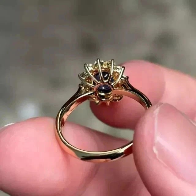 2Ct Oval Cut Simulated Blue Sapphire Halo Wedding Ring In 14k Yellow Gold Plated