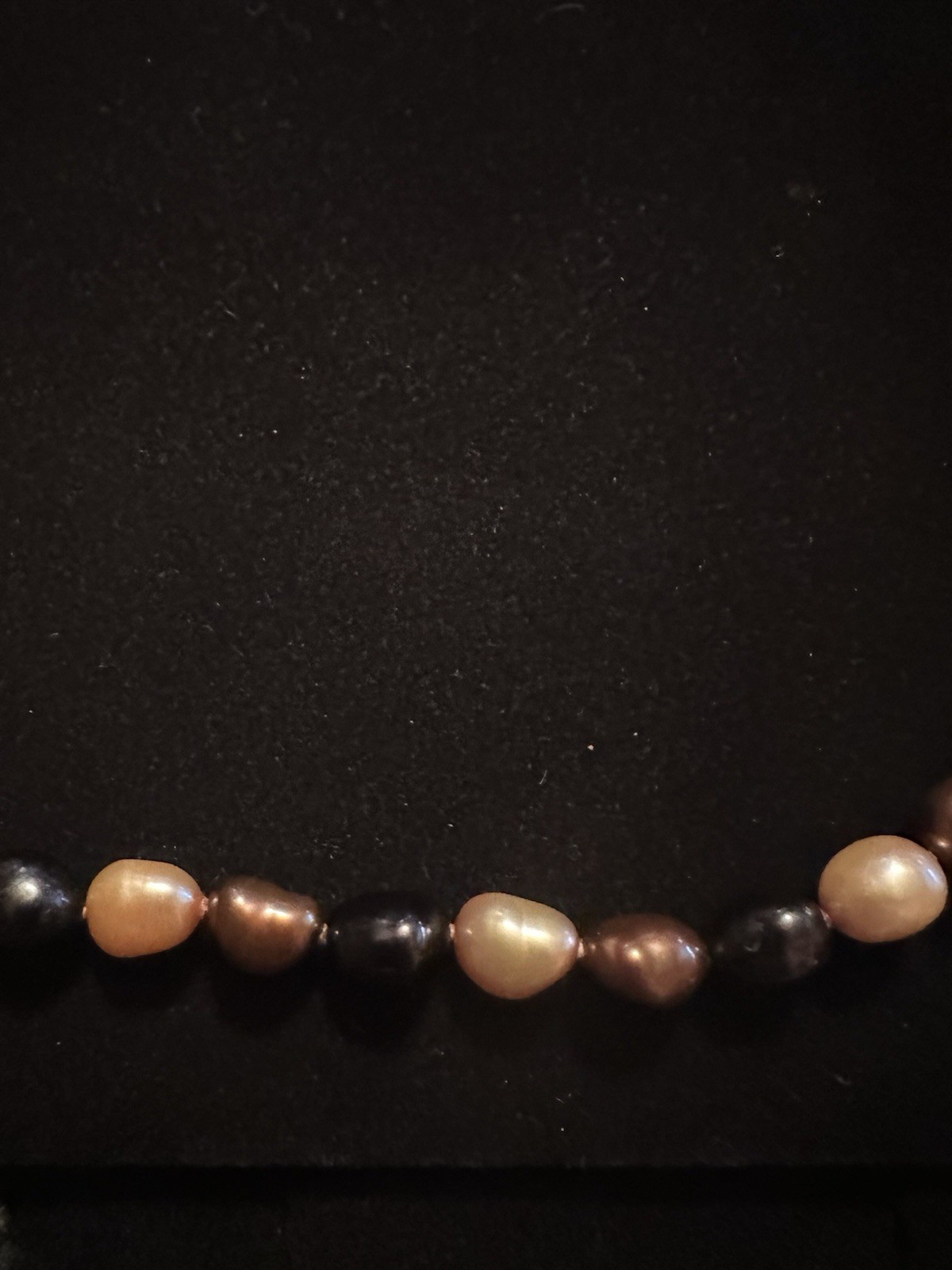 Honora Cultured Pearl Jet Leopard Necklace Brown Black 17 In Sterling Clasp
