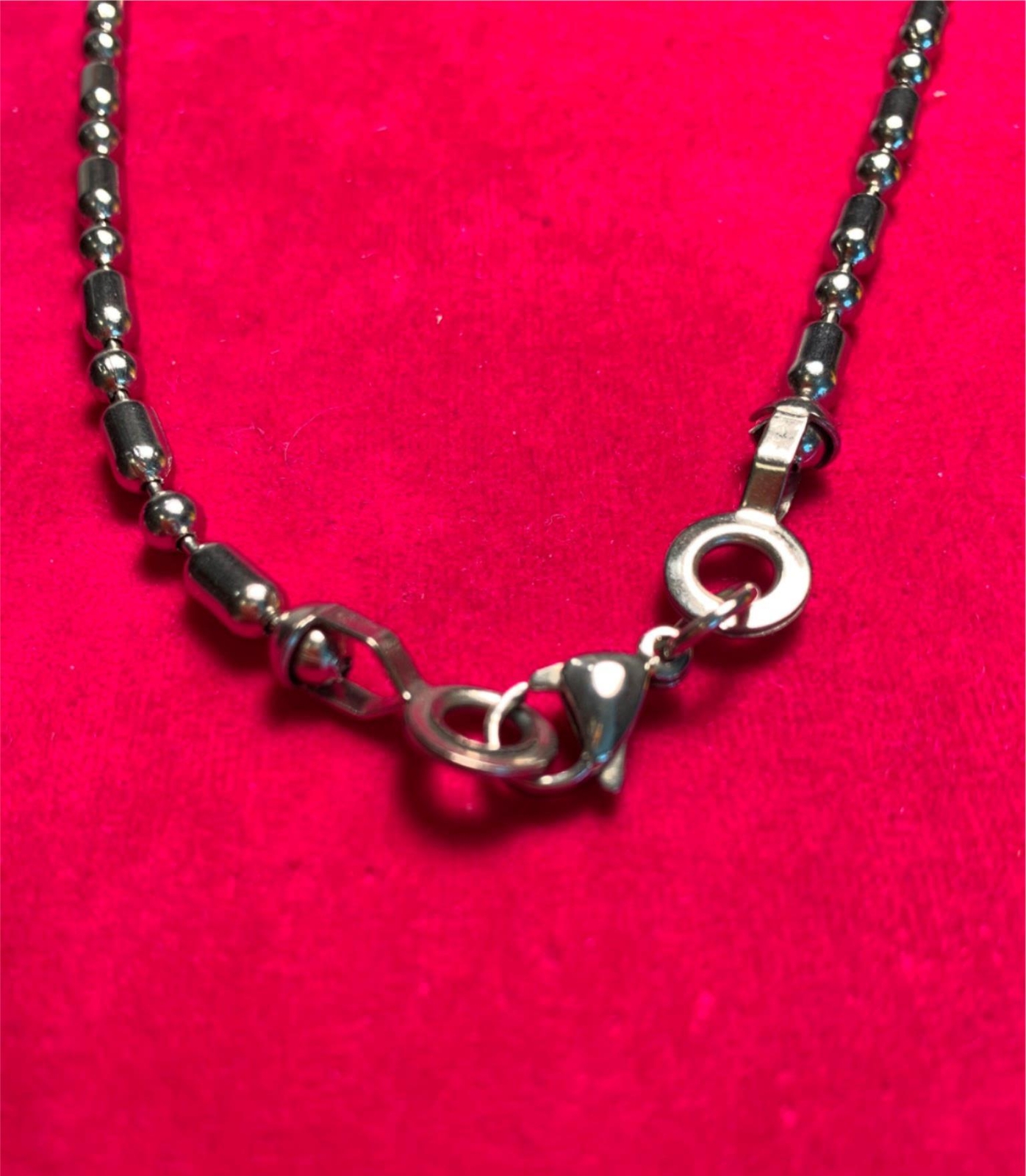 58″ 4.5mm STAINLESS STEEL SILVER BALL & OVAL CHAIN WITH LOBSTER CLAW CLASP