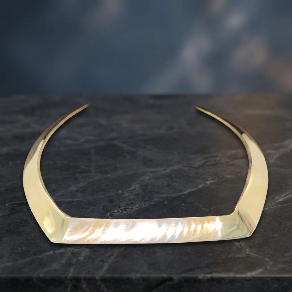 Handmade Brass Hasli Necklace Traditional Indian Collar Choker Jewelry