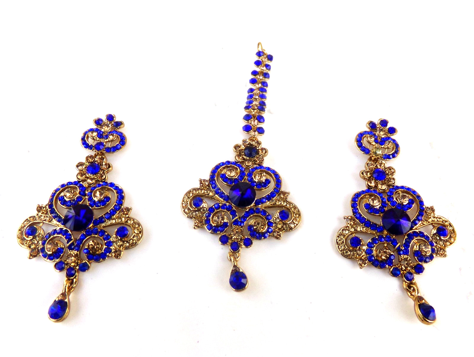 Indian Bollywood Women Tikka Earrings Traditional Set Ethnic Gold Plated Jewelry
