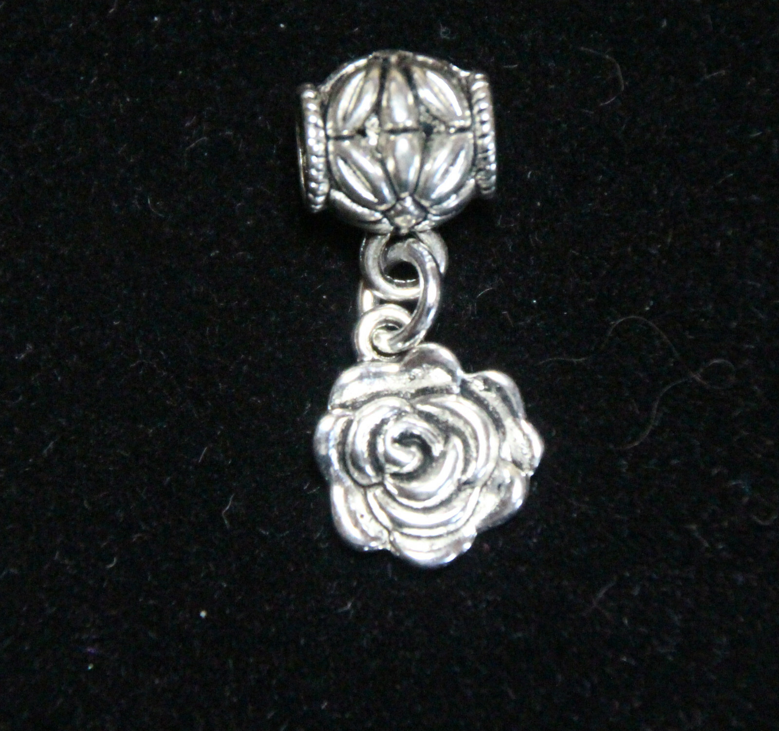 Rose Charms Clip On Lobster Claw Clasp, Side Slider Charms Flower