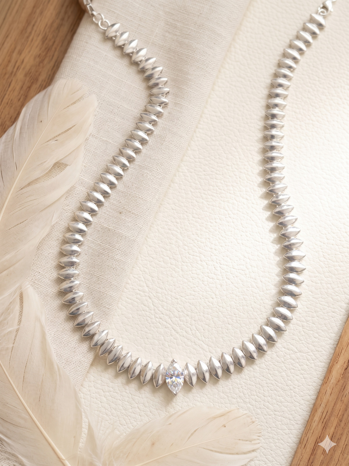 Natural Moissanite Marquise Cut Necklace For Women In 925 Sterling Silver