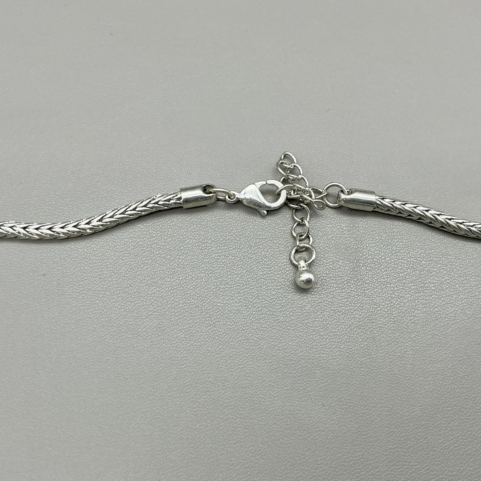 Roman Necklace Statement Silver Tone Gold Accents Curved Pendant Lobster Clasp