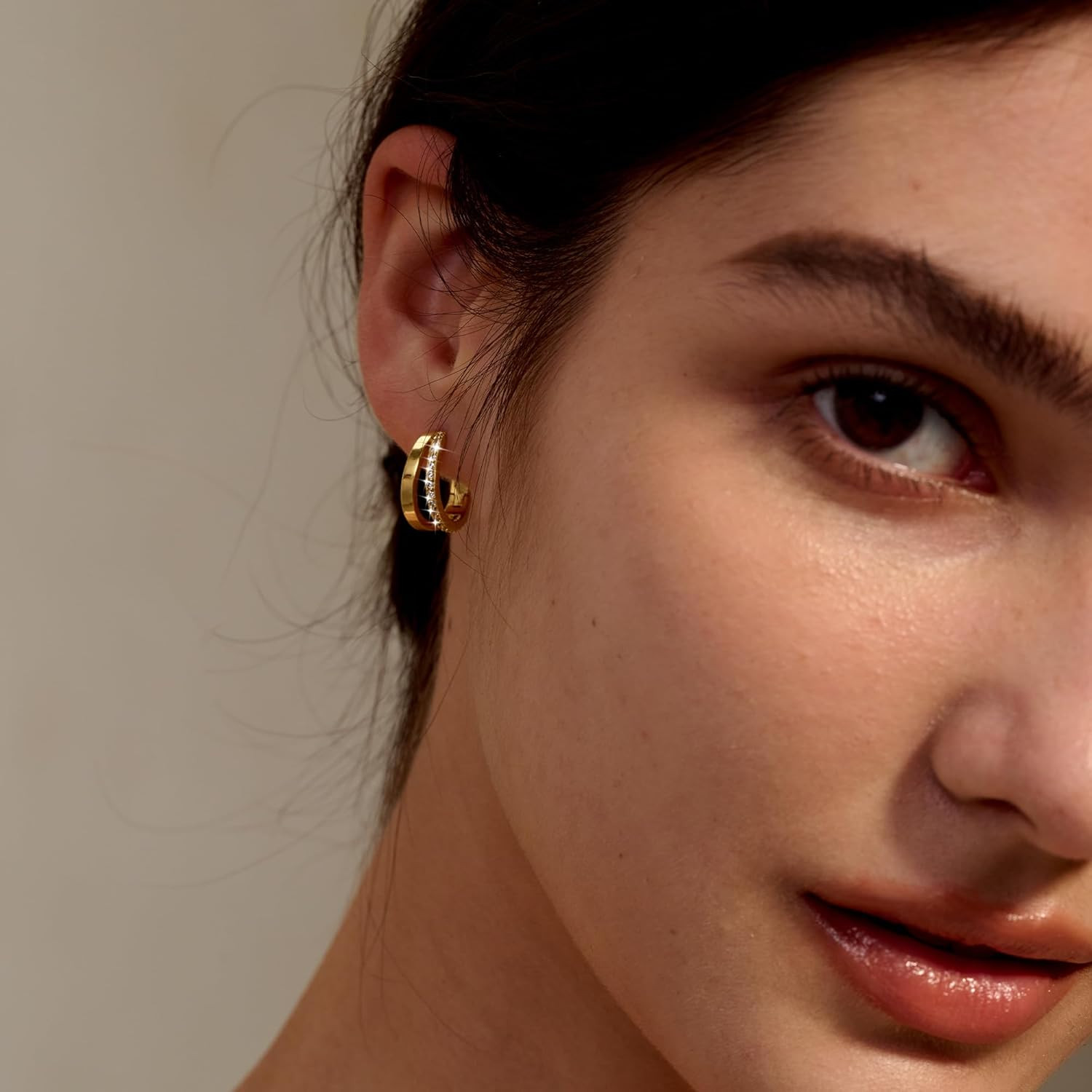Dainty Small Hoop Earrings for Women -Trendy 14K Gold/Silver Plated Hypoallergen