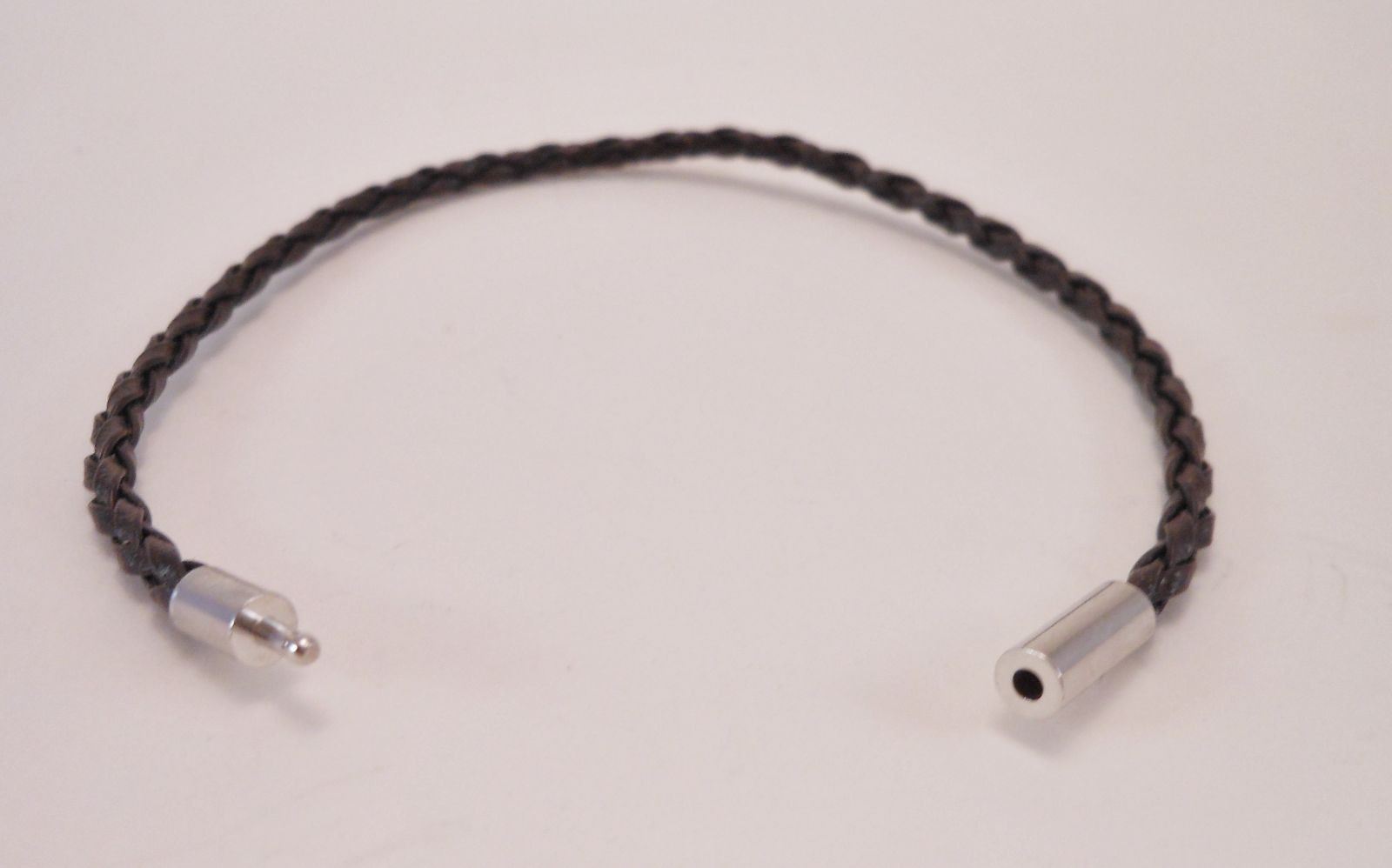 Braided Leather Surfer Bracelet/Ankle w/ Bayonet Clasp 3mm Unisex Black or Brown