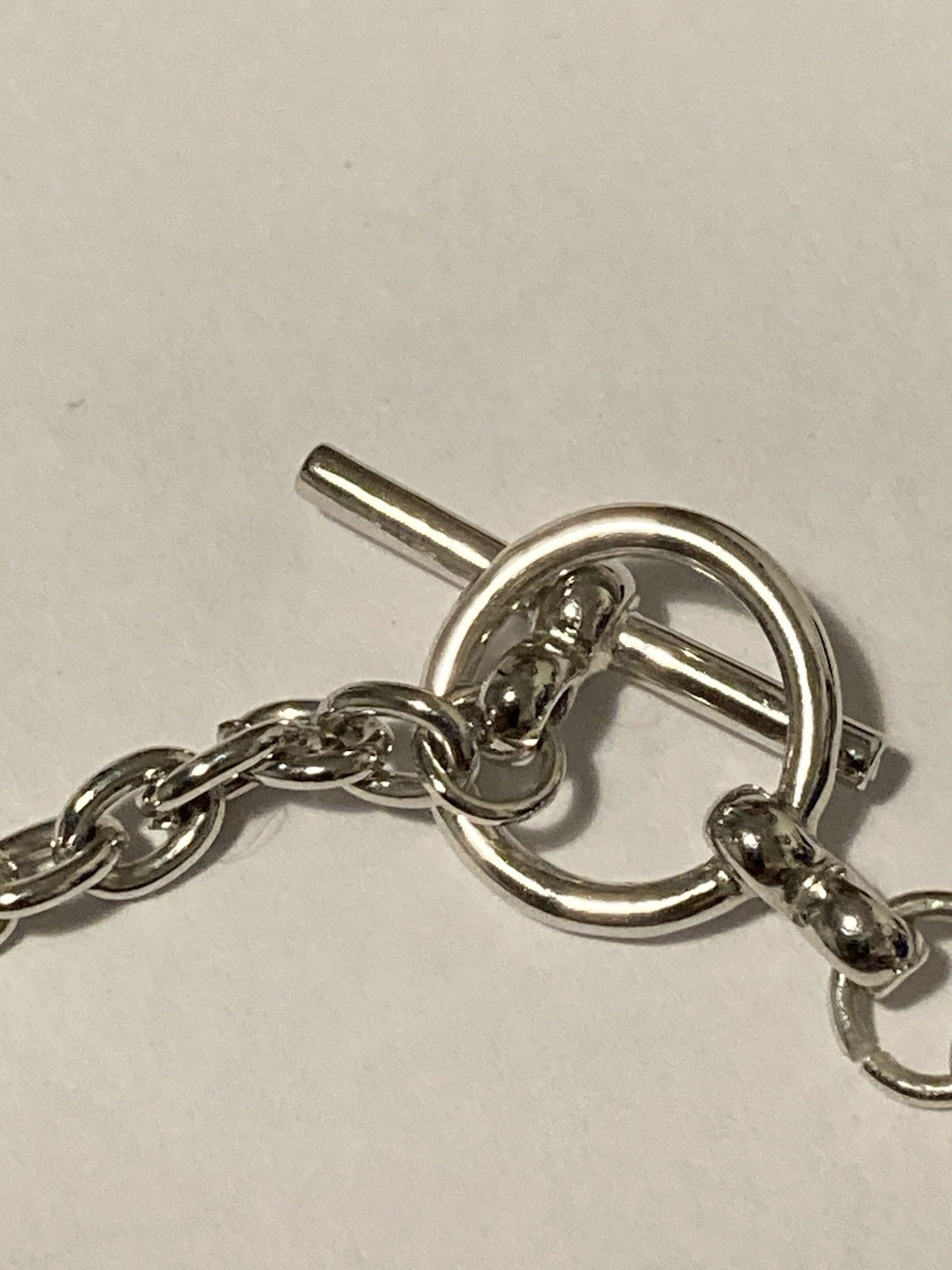 Silver Tone T Bar Bracelet Pink Sparkly (Swarovski Crystal?) Stones 7.5″ (9.69g