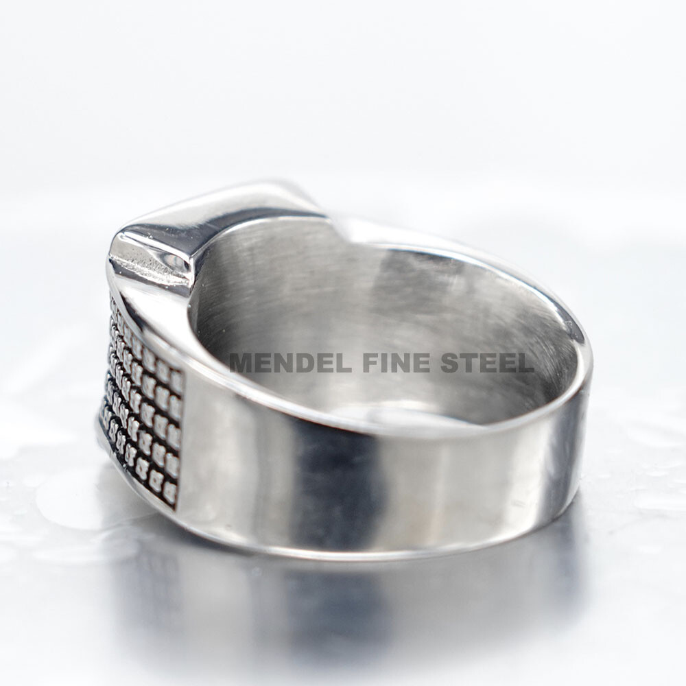 MENDEL Mens Square Faux Fire Opal Stone Ring For Men Size 7 8 9 10 11 12-15