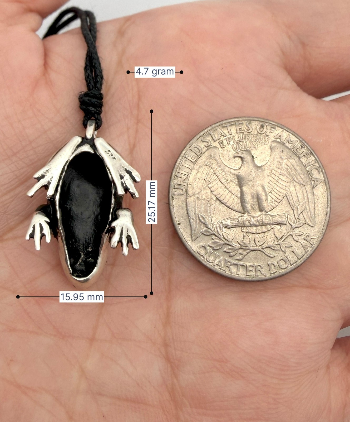 Cute Frog 92.5 Sterling Silver Pewter Brass Charm Necklace Pendant Jewelry