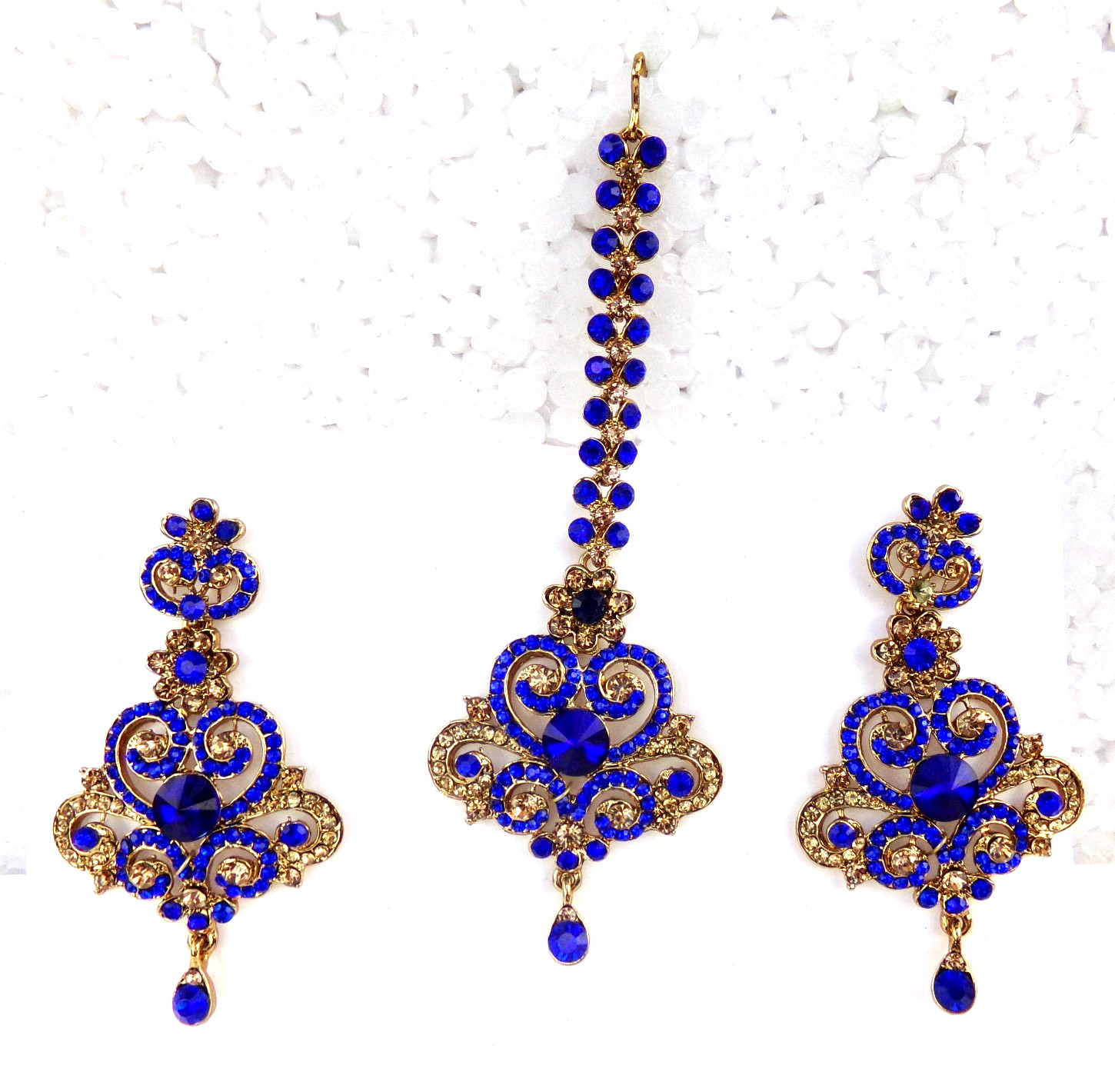 Indian Bollywood Women Tikka Earrings Traditional Set Ethnic Gold Plated Jewelry