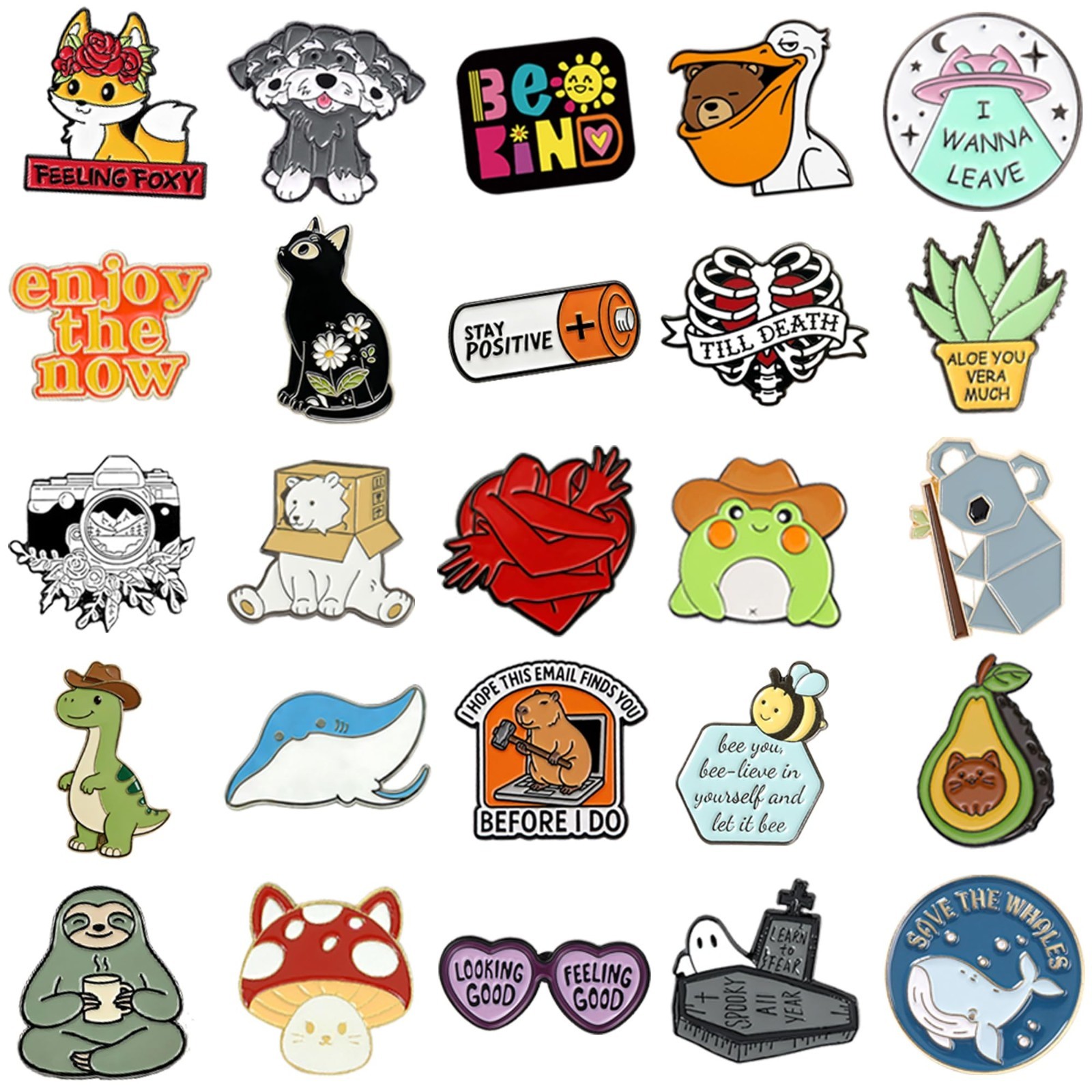 Cute Enamel Backpack Pins Set – 20/40/50/80 PCS Funny Aesthetic Brooches for Kid
