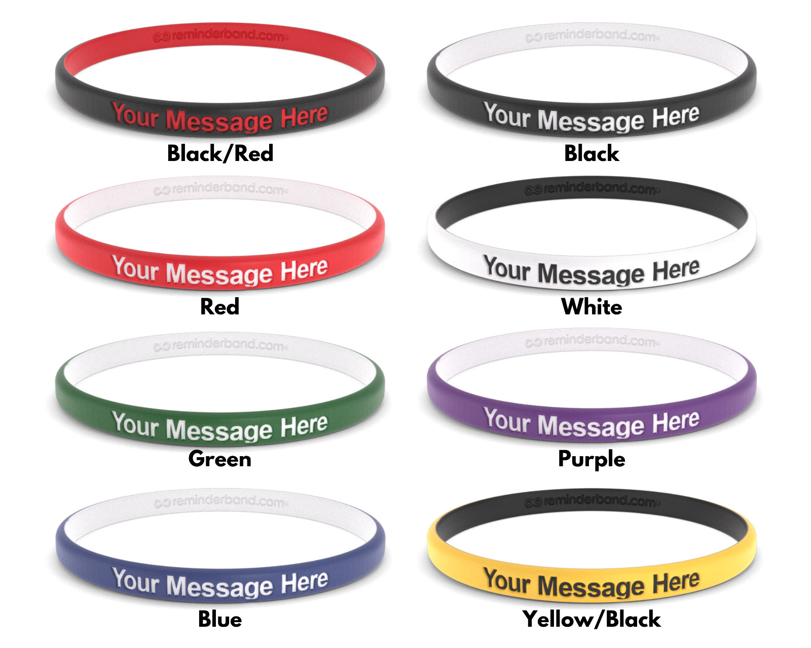 Thin Custom Engraved Silicone Wristbands – Personalized Rubber Bracelets