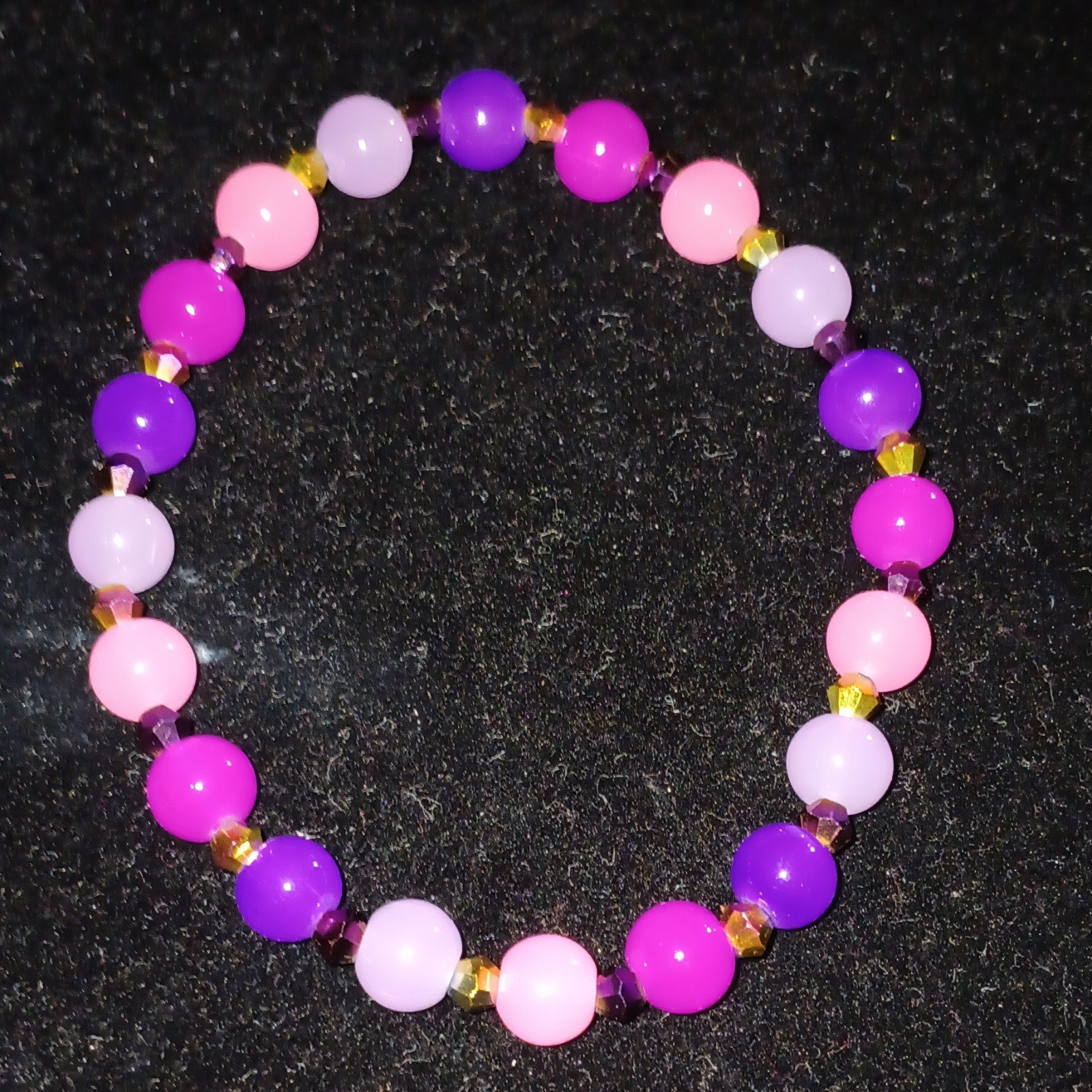 Set of 10 Multicolor Glass & Acrylic Bead Stretch Slip-On Stackable Bracelets