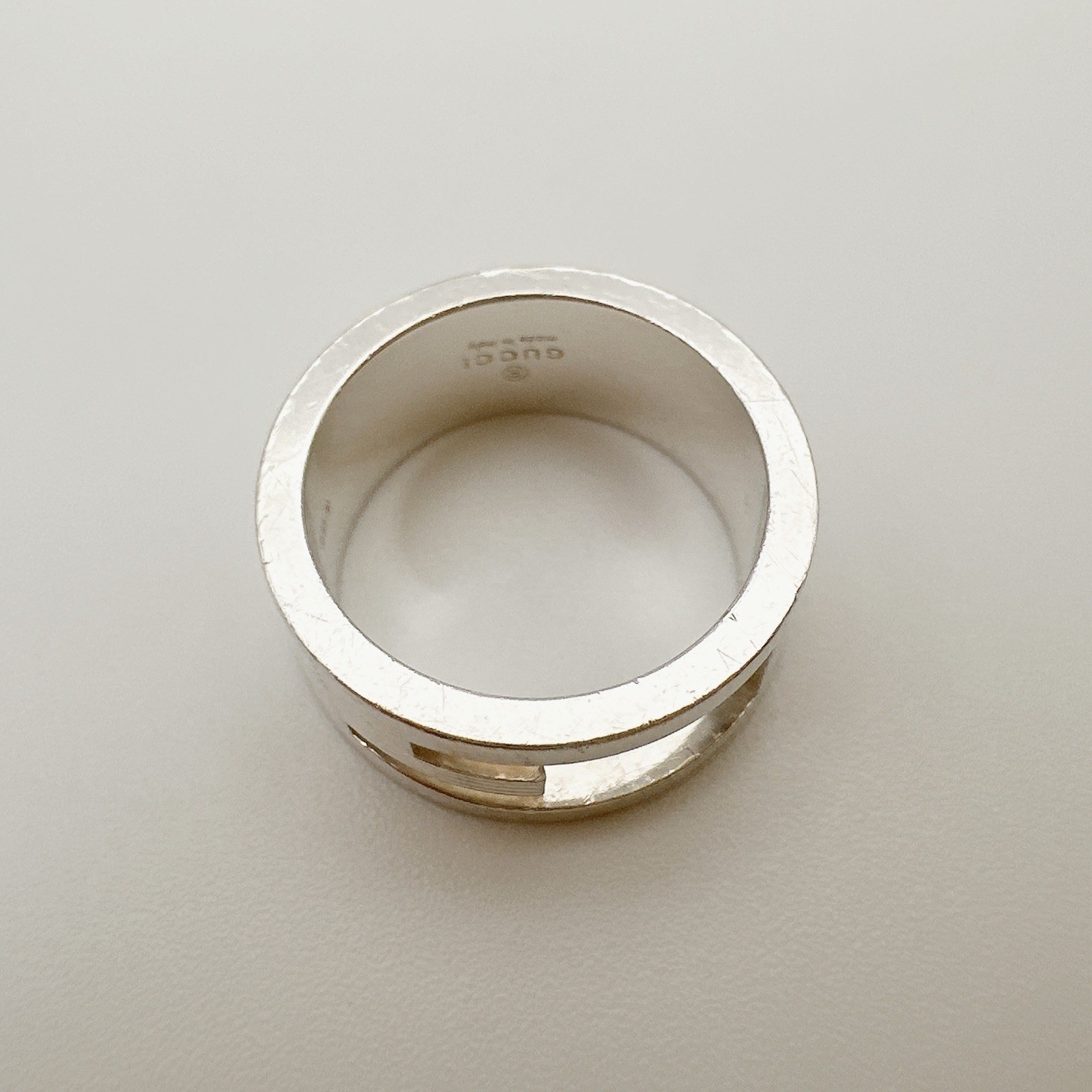 GUCCI Branded G Ring Silver SV 925 Size Marked 11 Fits JP 10.5 US 5.75 EU 50.5