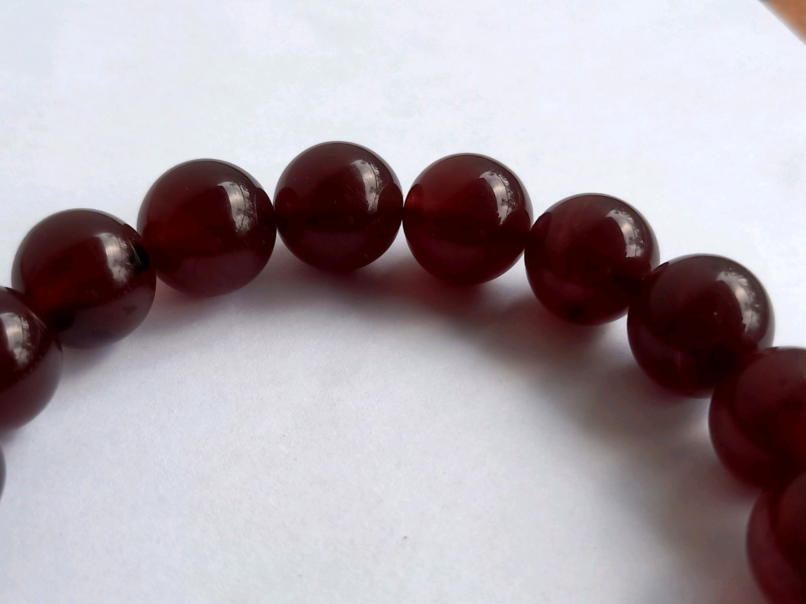 12mm Natural No Treatment Red Amber Round Beads Bracelet