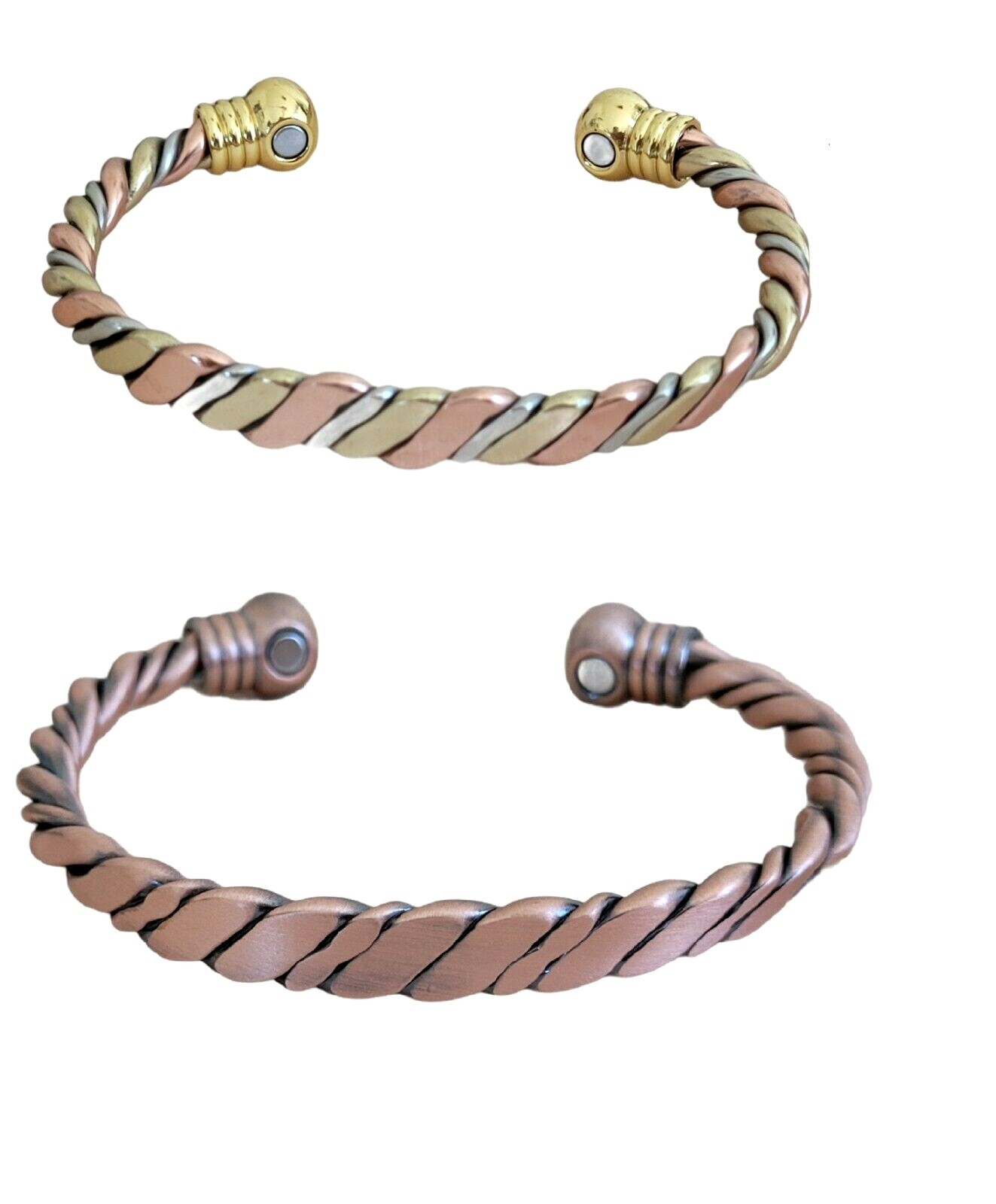 Pure Solid Copper Magnetic Bracelet Arthritis Therapy Adjustable Twisted Cuff