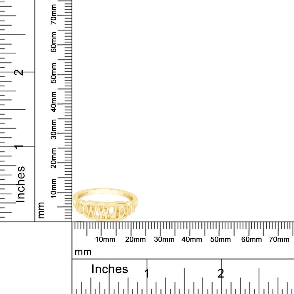 What Would Jesus Do “WWJD” Designer Ring 14k Yellow Gold Plated 925 Silver