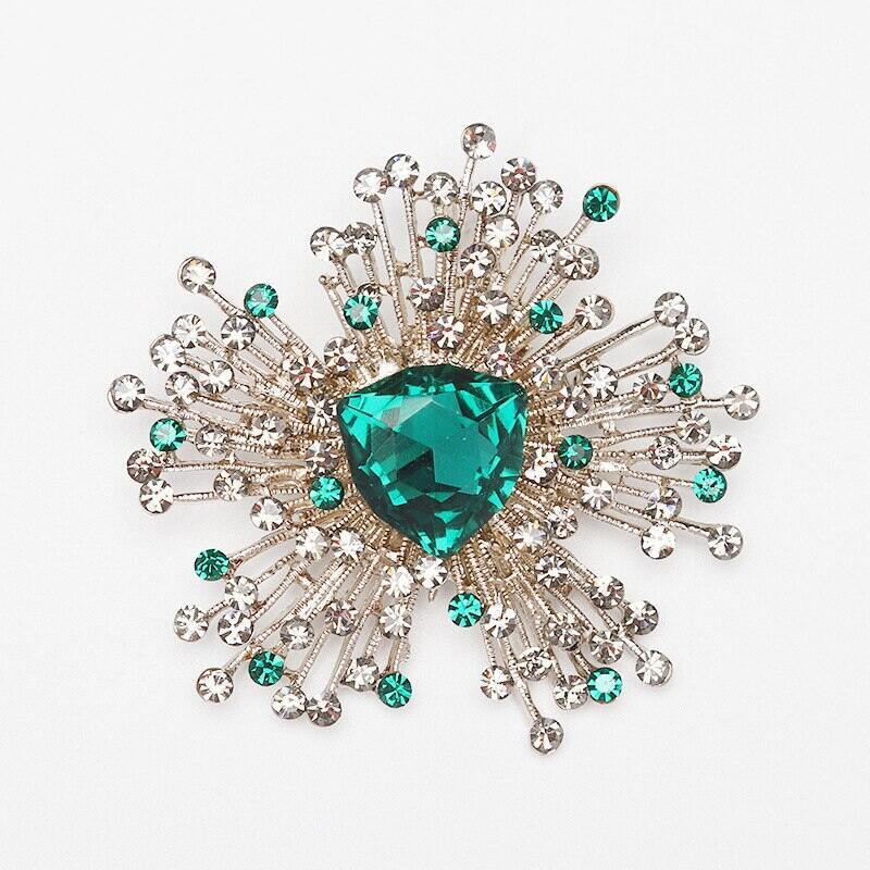 Exquisite Rhinestone Badges For Women Crystal Flower Vintage Brooch Jewelry Pin