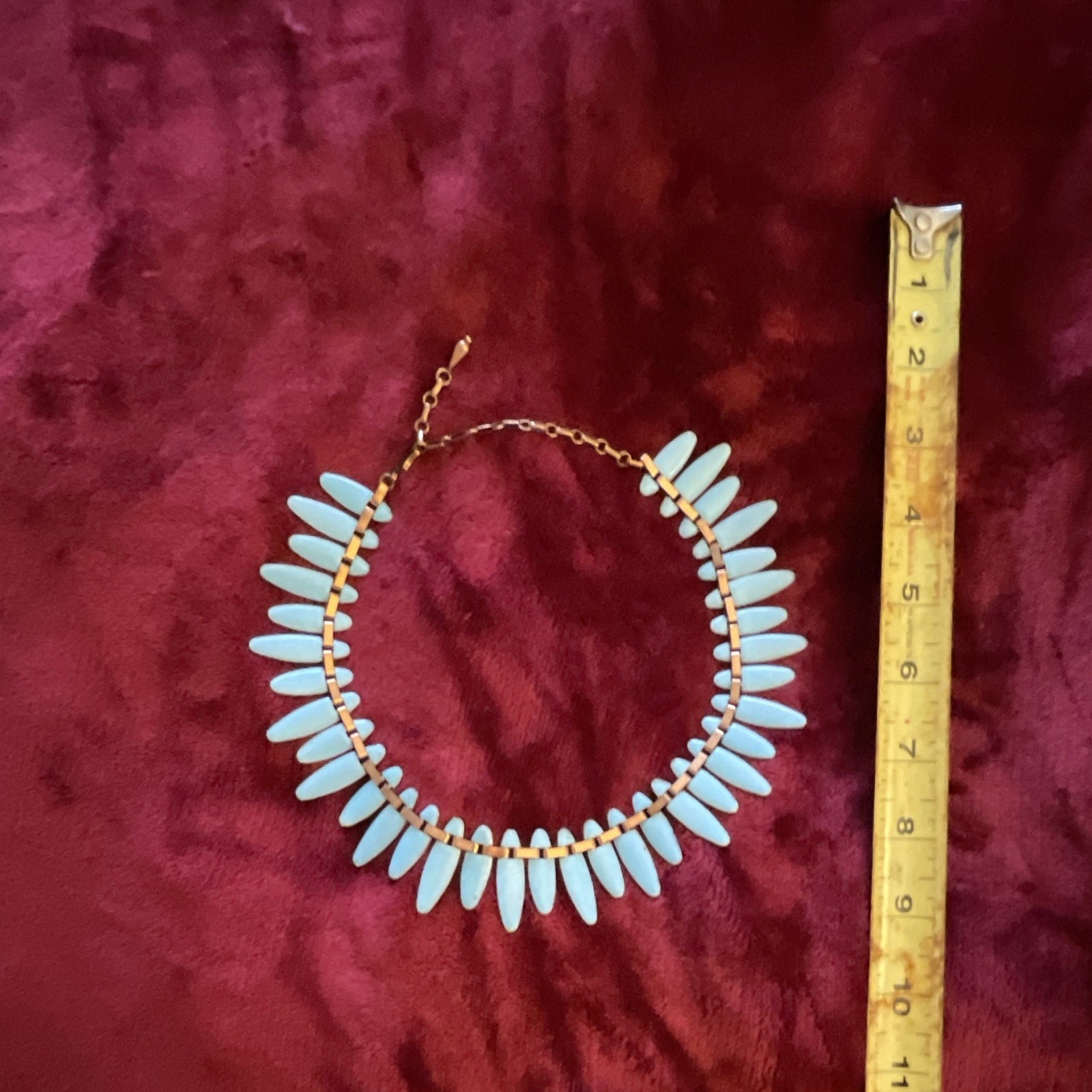 VINTAGE MATISSE BLUE COPPER ENAMEL CLEOPATRA CHOKER NECKLACE