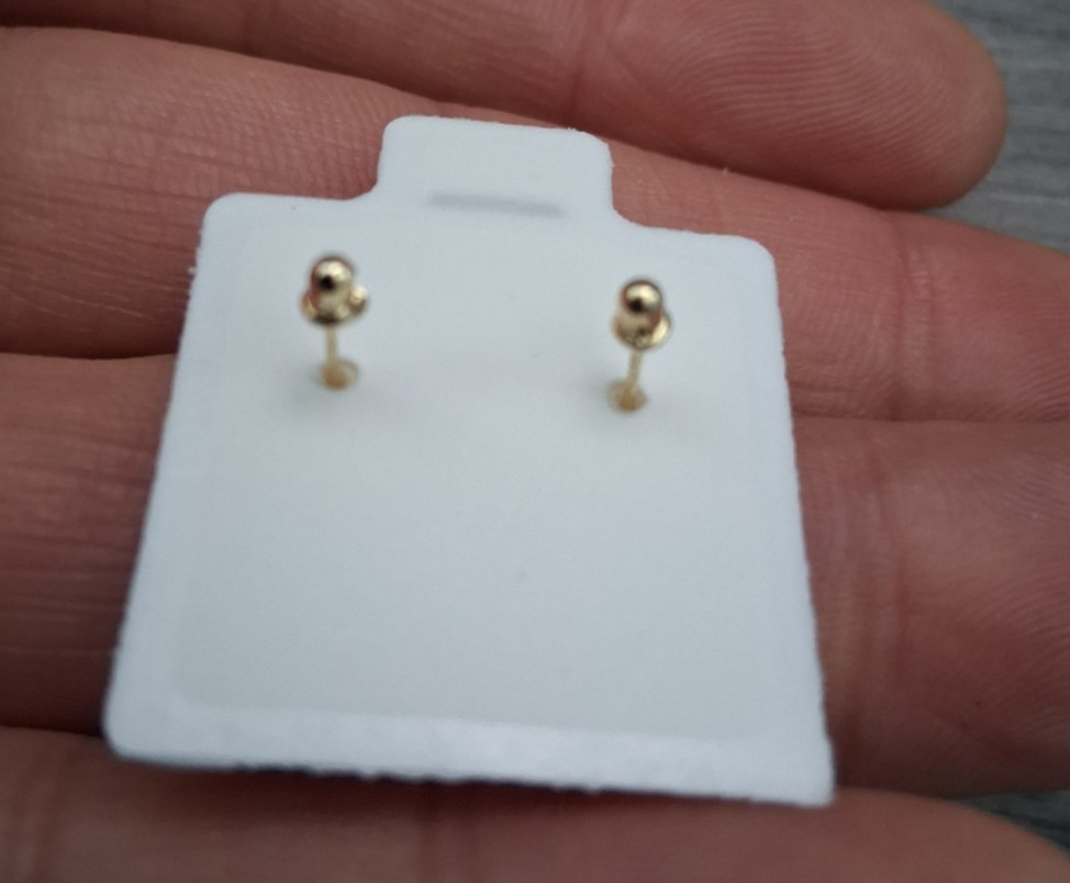 aretes broquel hello kitty oro de 10k / 10k gold hello kitty screw back stud