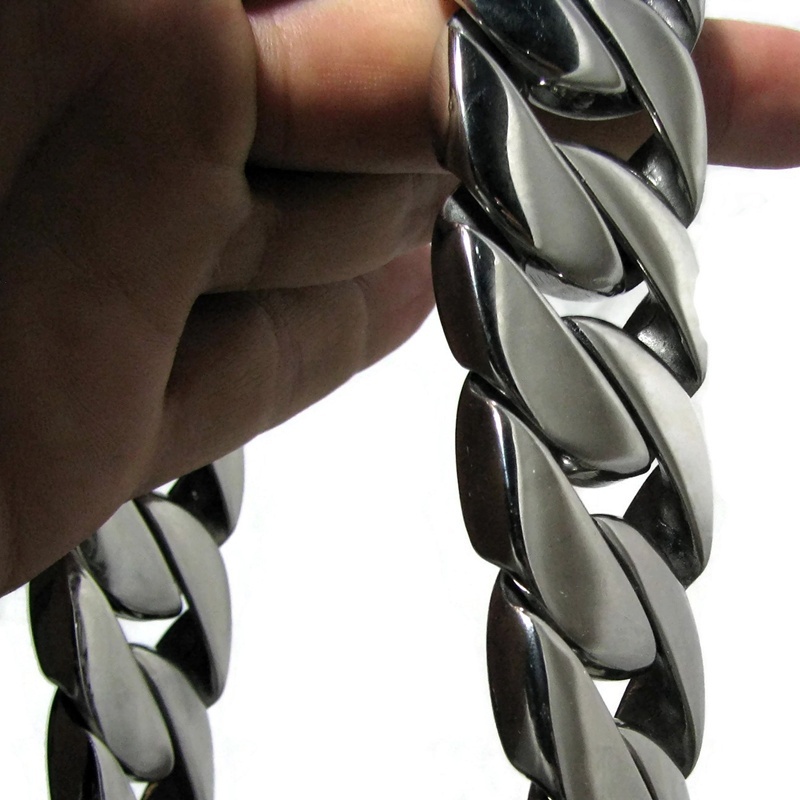 Men’s Heavy 30MM Thick Chain Silver Cuban 316L Stainless Steel Huge 28″ Necklace