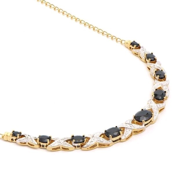 New 6.25 Ctw Natural Sapphire & Diamond Designer Necklace