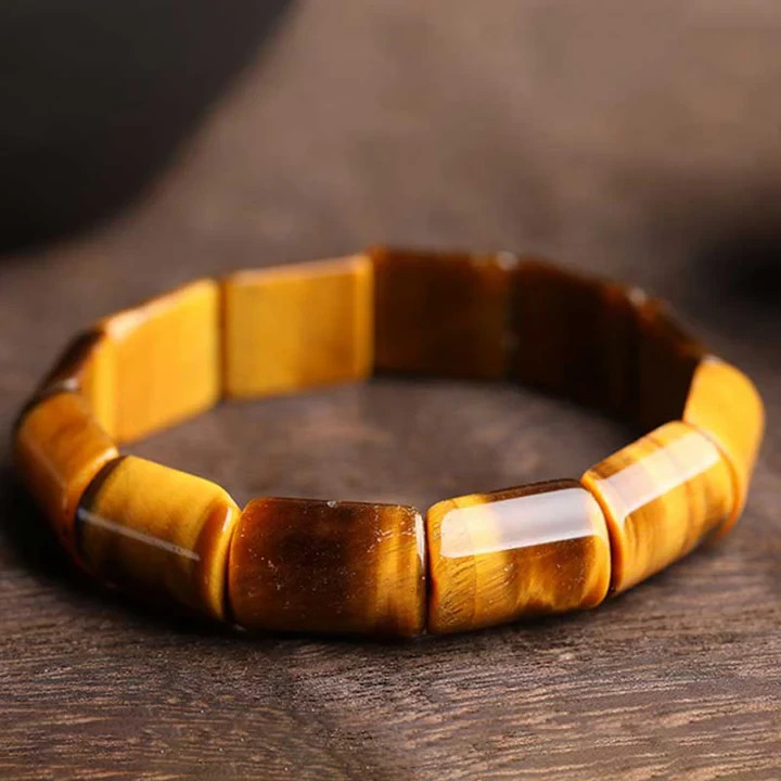 Natural Tiger Eye Gemstone Stretch Bracelet Healing Crystal Bracelet Gift