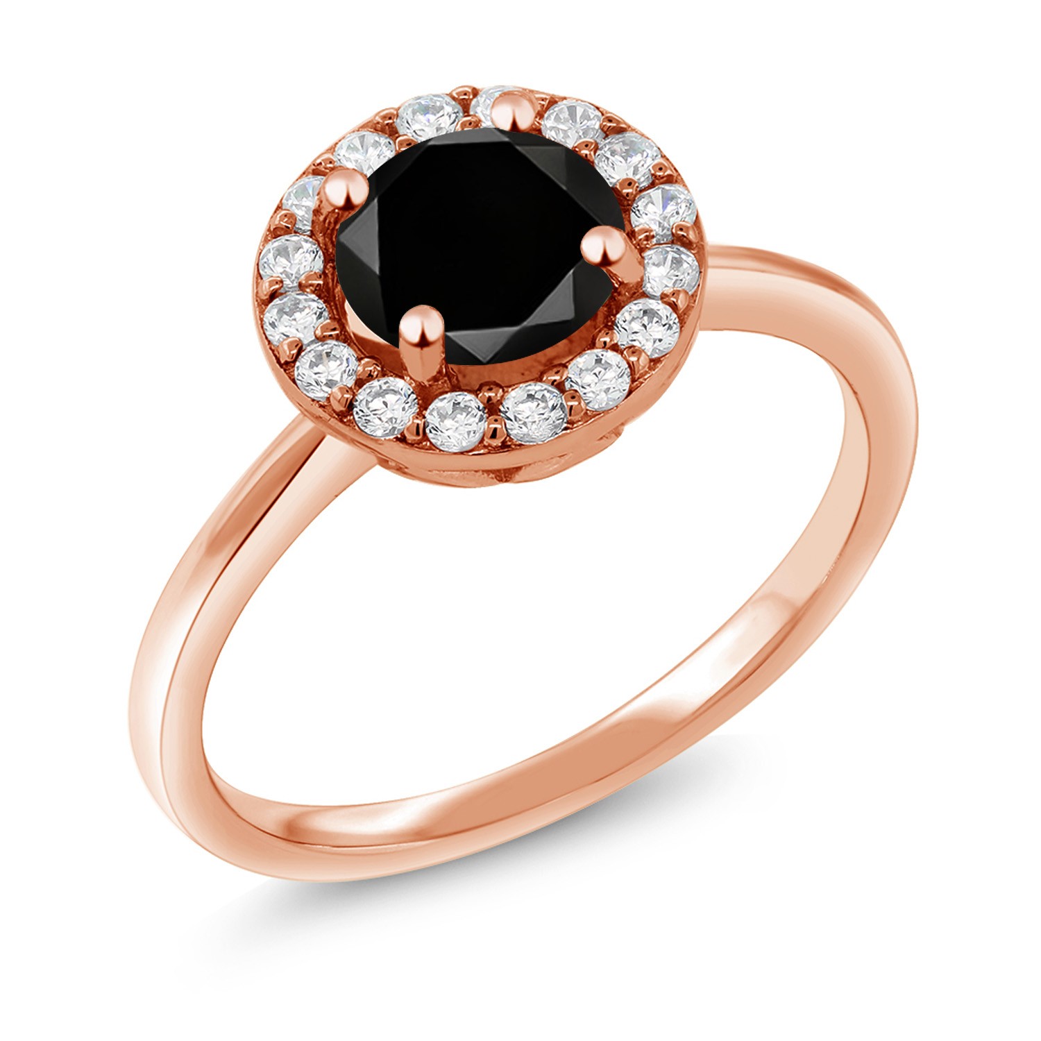 18K Rose Gold Plated Silver Ring Diamond Moissanite (2.04 Cttw)