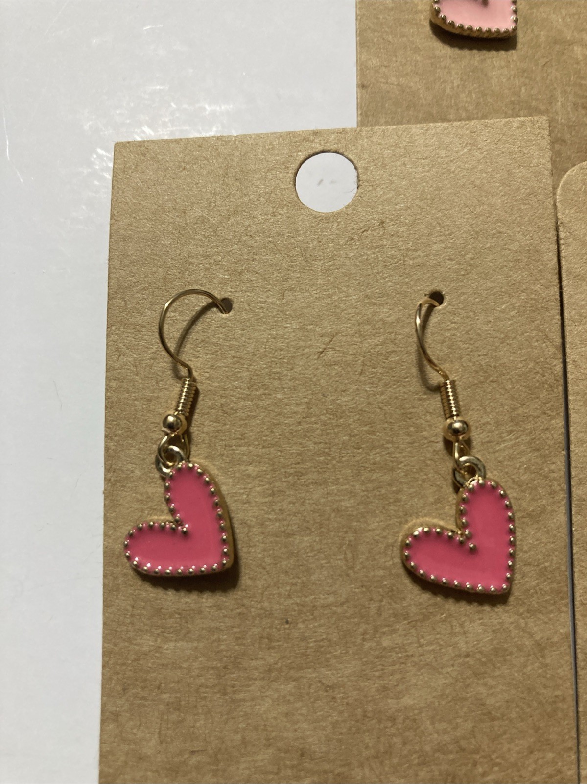 Buyer’s Choice Heart Dangle Earrings Pink Blue Purple Orange Gold Tone Pierced