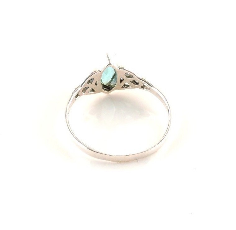 Sterling Silver .75ct Marquise Blue Cubic Zirconia Celtic Ring
